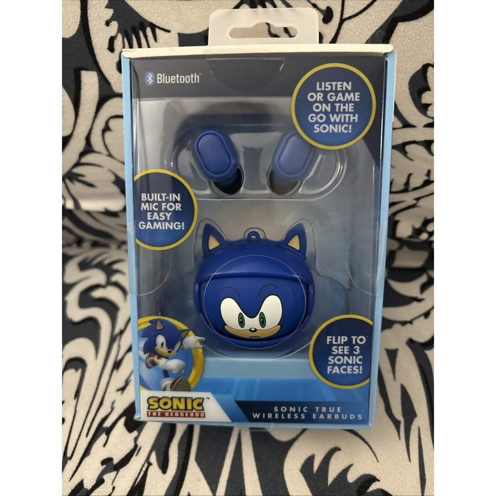💥Sega Sonic The Hedgehog💥 3 Faces Bluetooth True Wireless Earbuds NWT